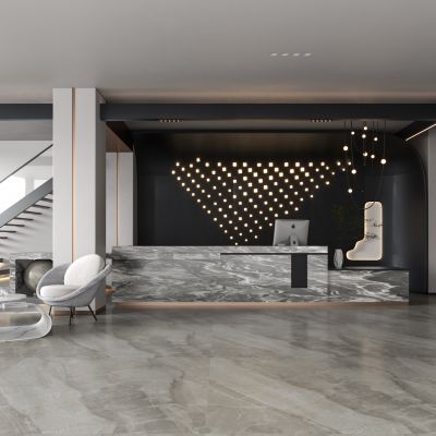 现代高级灰大厅前台