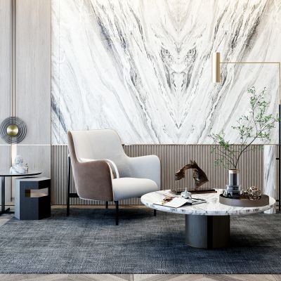 现代单椅茶几组合