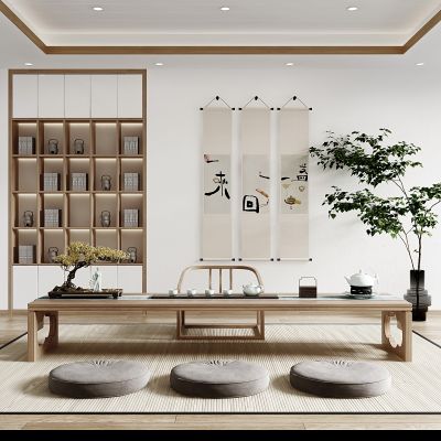 日式榻榻米茶室茶桌茶器组合