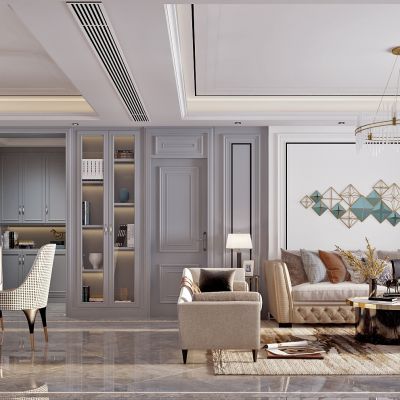 简美轻奢客厅餐厅