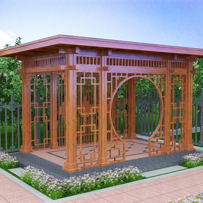 新中式实木凉亭