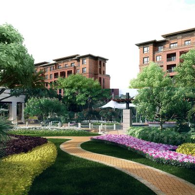 现代小区花园园林景观