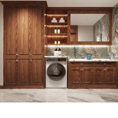 美式复式古典客厅餐厅