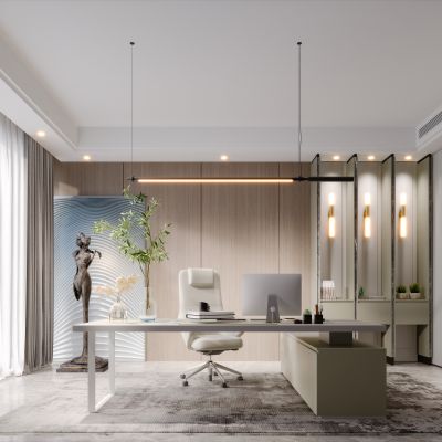 现代简约北欧轻奢总经理办公室