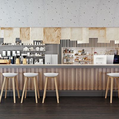 现代咖啡厅吧台