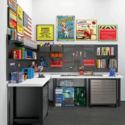 现代工业修理工作台工具组合