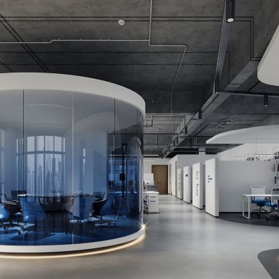 现代极简办公区