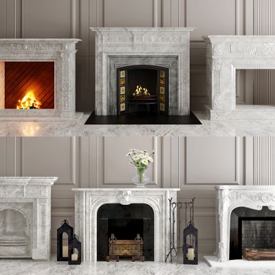 欧式法式雕花壁炉