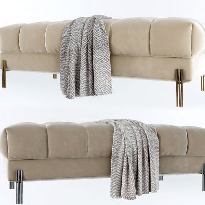 现代绒面布艺沙发凳尾凳脚踏