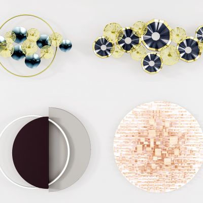 新中式荷叶莲藕墙饰立体画装饰画