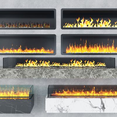 现代装饰壁炉组合