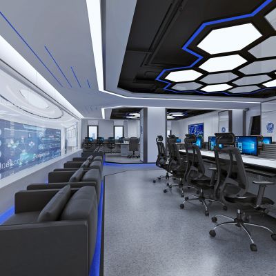 现代指挥中心中控室