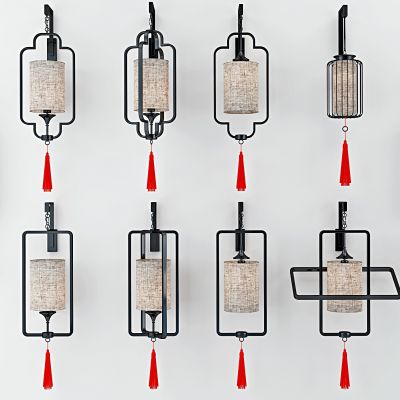 新中式壁灯3D模型