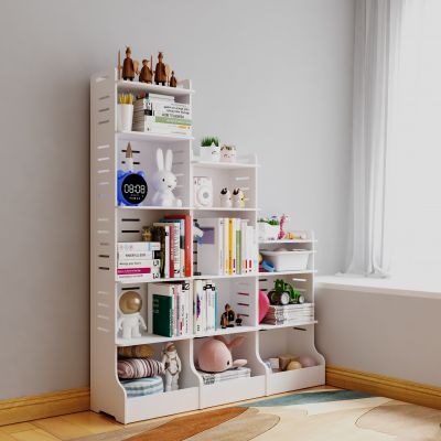 现代儿童房置物架及摆件组合