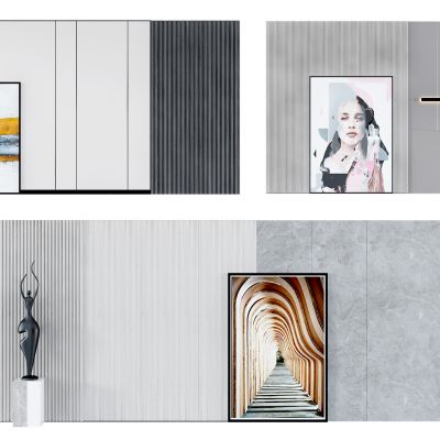 现代电视背景墙组合