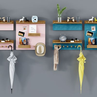 北欧儿童饰品墙饰置物架及其摆件