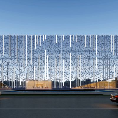 现代展馆外观户外建筑外观