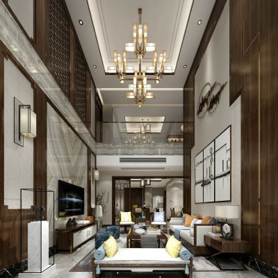 新中式别墅客厅