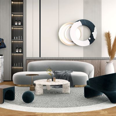 现代沙发茶几组合