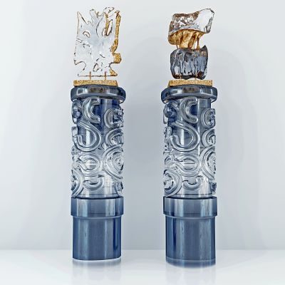 新中式抽象水晶雕塑摆件