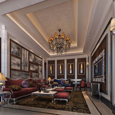 美式新古典轻奢客厅