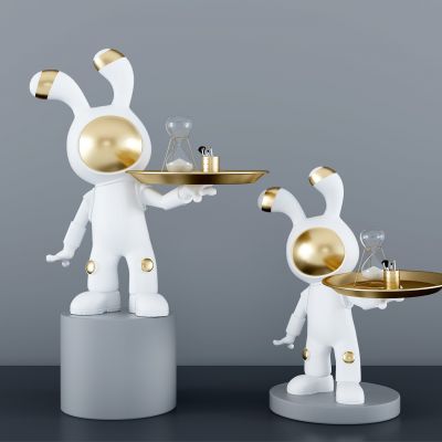 现代兔子雕塑摆件