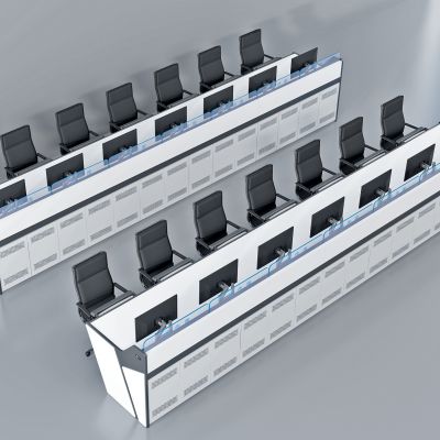 现代监控室操作台