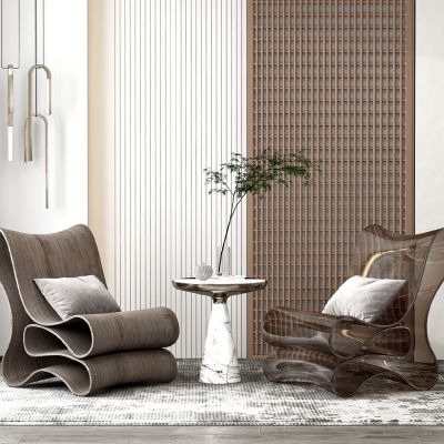 现代休闲椅边几组合