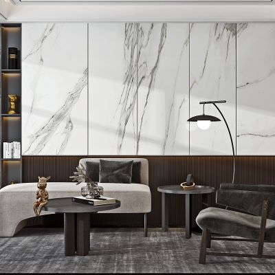 现代布艺双人沙发组合