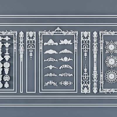 欧式法式雕花线条石膏线条雕花灯盘花线脚花
