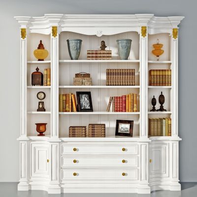 欧式雕花书柜