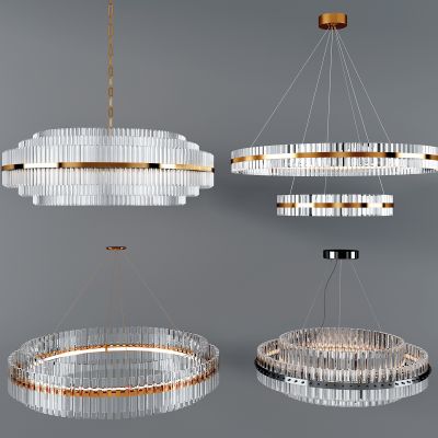 现代轻奢圆形水晶吊灯组合