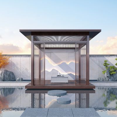 新中式景观凉亭3D模型