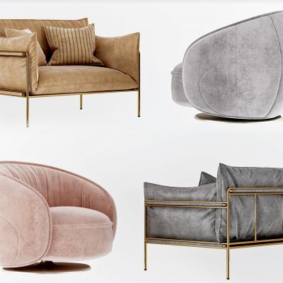 现代休闲座椅组合