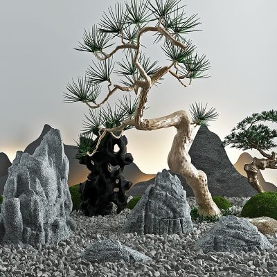 新中式庭院景观小品