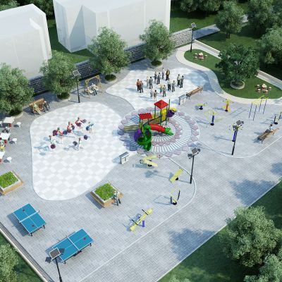 现代小区广场公园