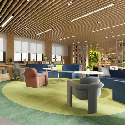 现代书吧阅览室