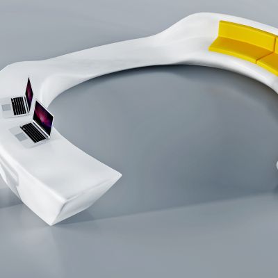 现代异形接待台沙发公共座椅