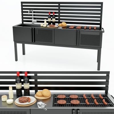 现代炊具烤炉操作台