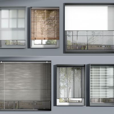 现代窗帘竹帘罗马帘组合