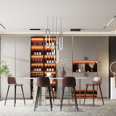 现代餐厅餐桌餐椅组合