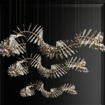 现代大型水晶吊灯3D模型