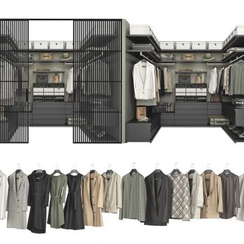现代步入式衣橱