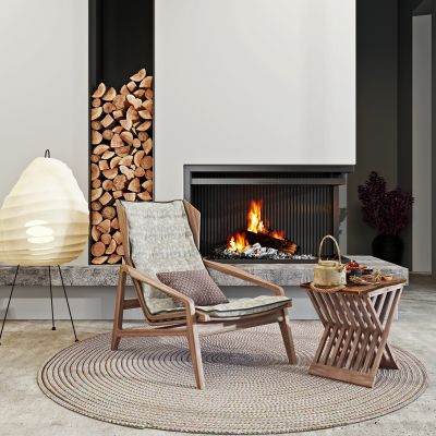 现代休闲单椅边几组合