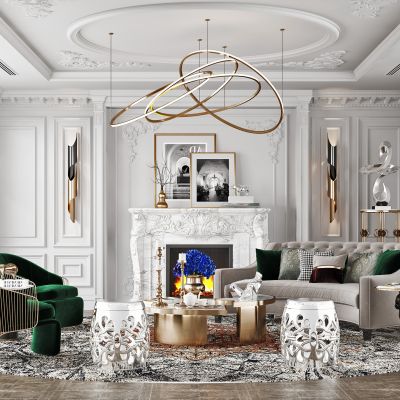 法式别墅家居客厅