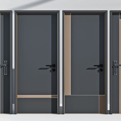 现代轻奢实木烤漆门单开门门组合