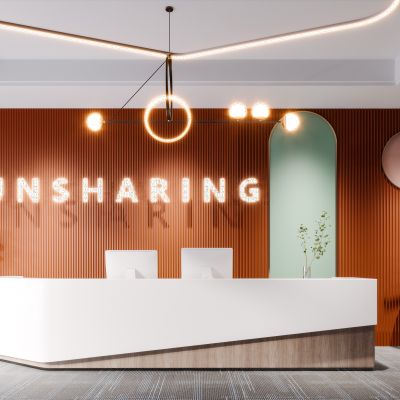 现代简约轻奢办公前台