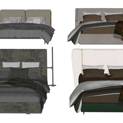 现代双人床 轻奢双人床 布艺双人床