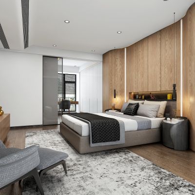 现代卧室 双人床