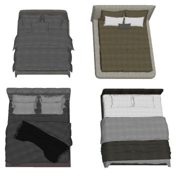 现代风格床 布艺双人床